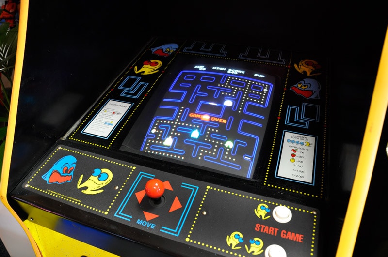 Pacman arcade machine display Pacman arcade machine display