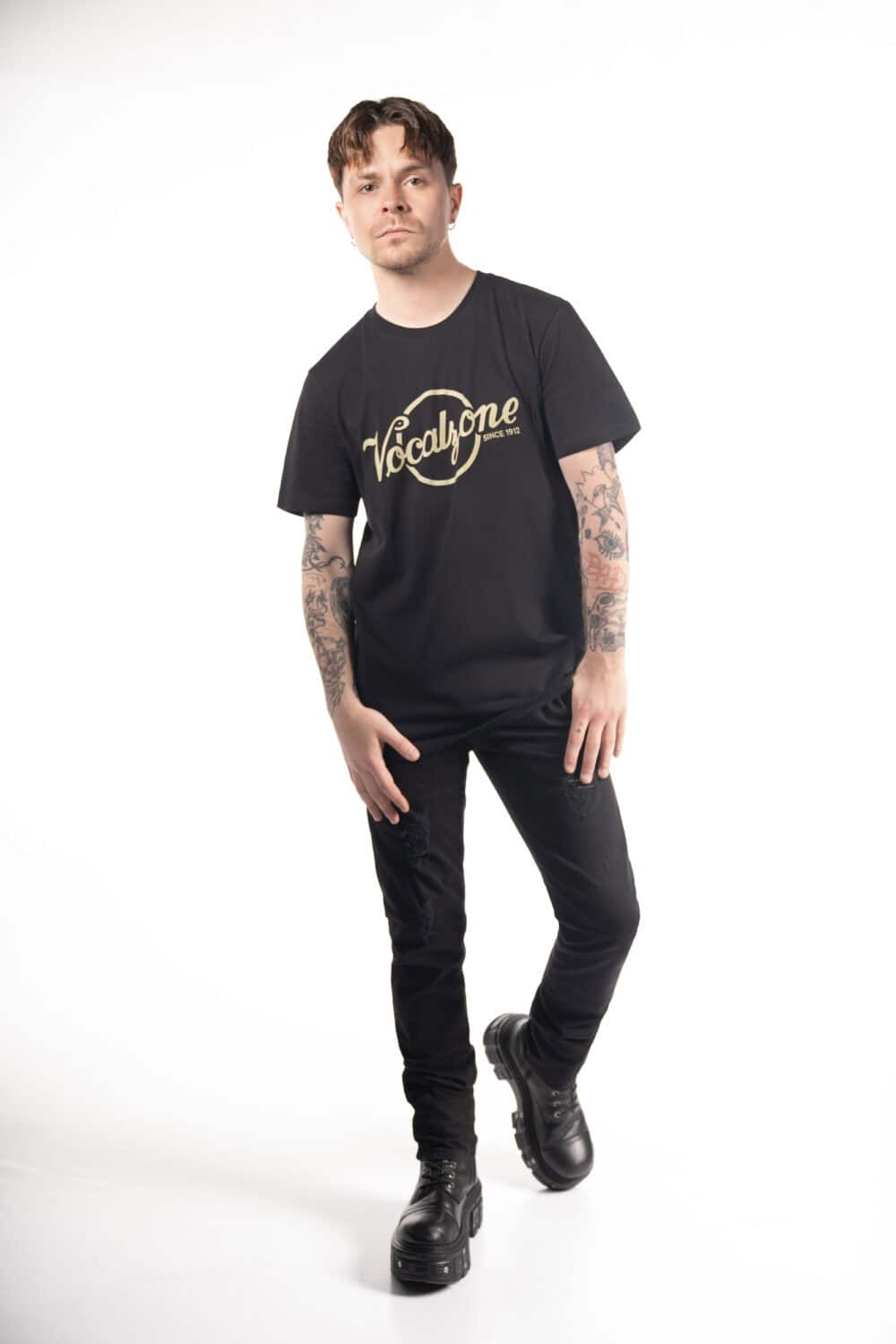 Vocalzone Vintage T-Shirt worn by a male model.