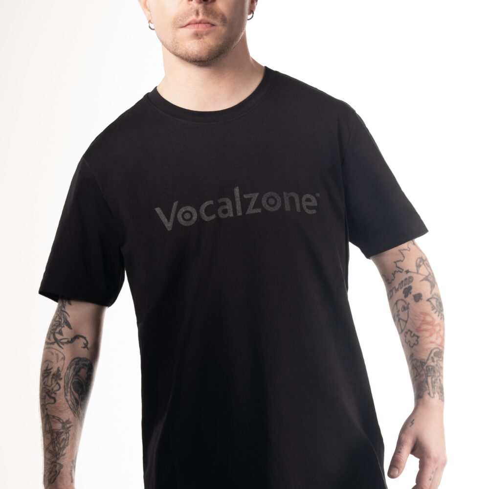 Vocalzone Stealth T-Shirt with male model.