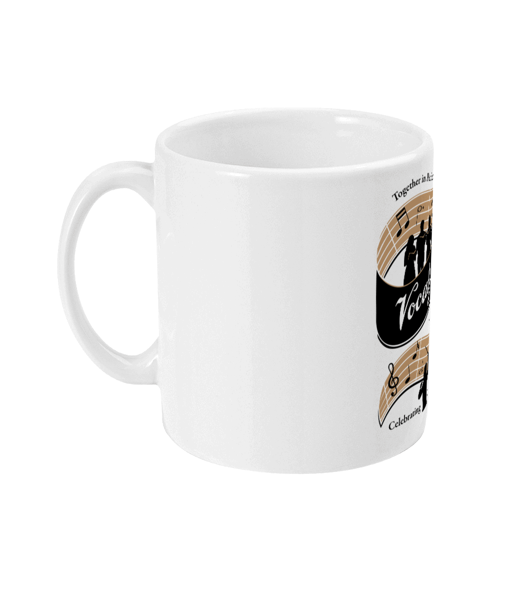 White 11oz Mug with Vocalzone Heritage Choir Logo (Left)